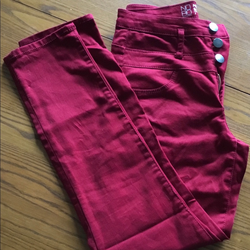Nobo. Dark red jeans Size 7.